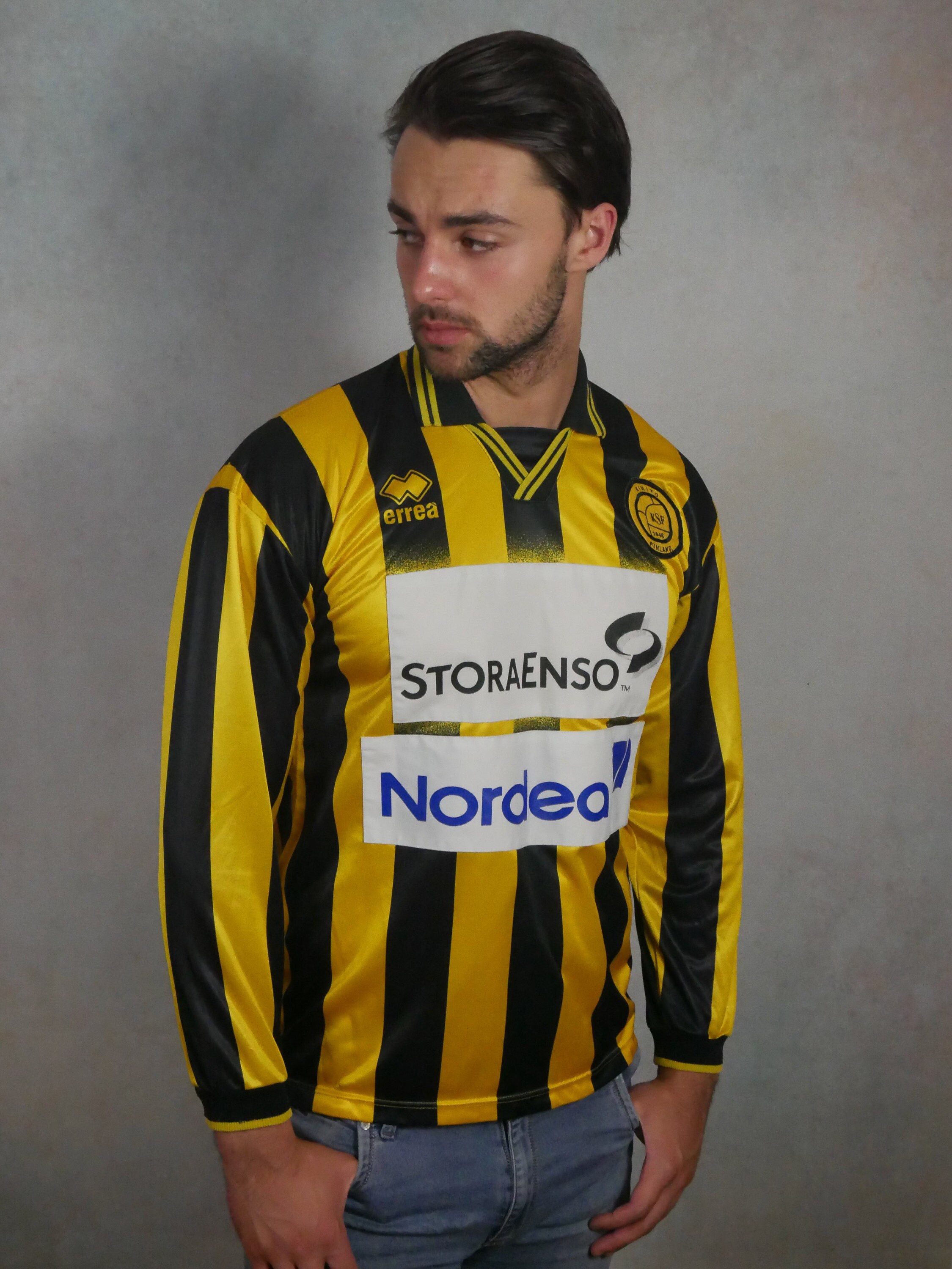 90s Soccer Shirt Yellow Black Striped Football - Etsy