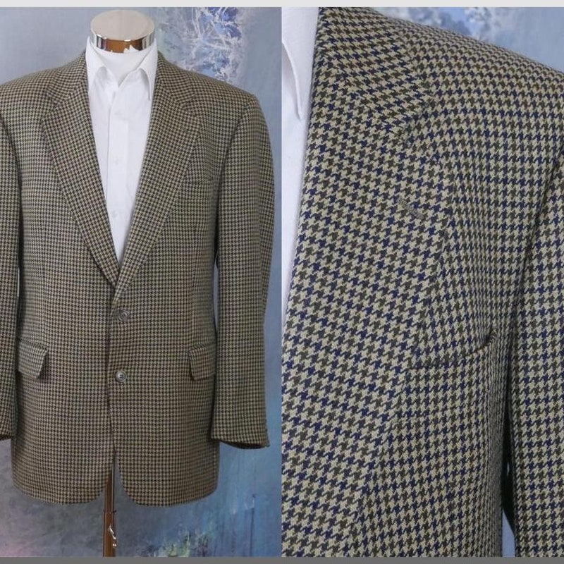 Vintage Houndstooth b&w blazer >>> M ^^^