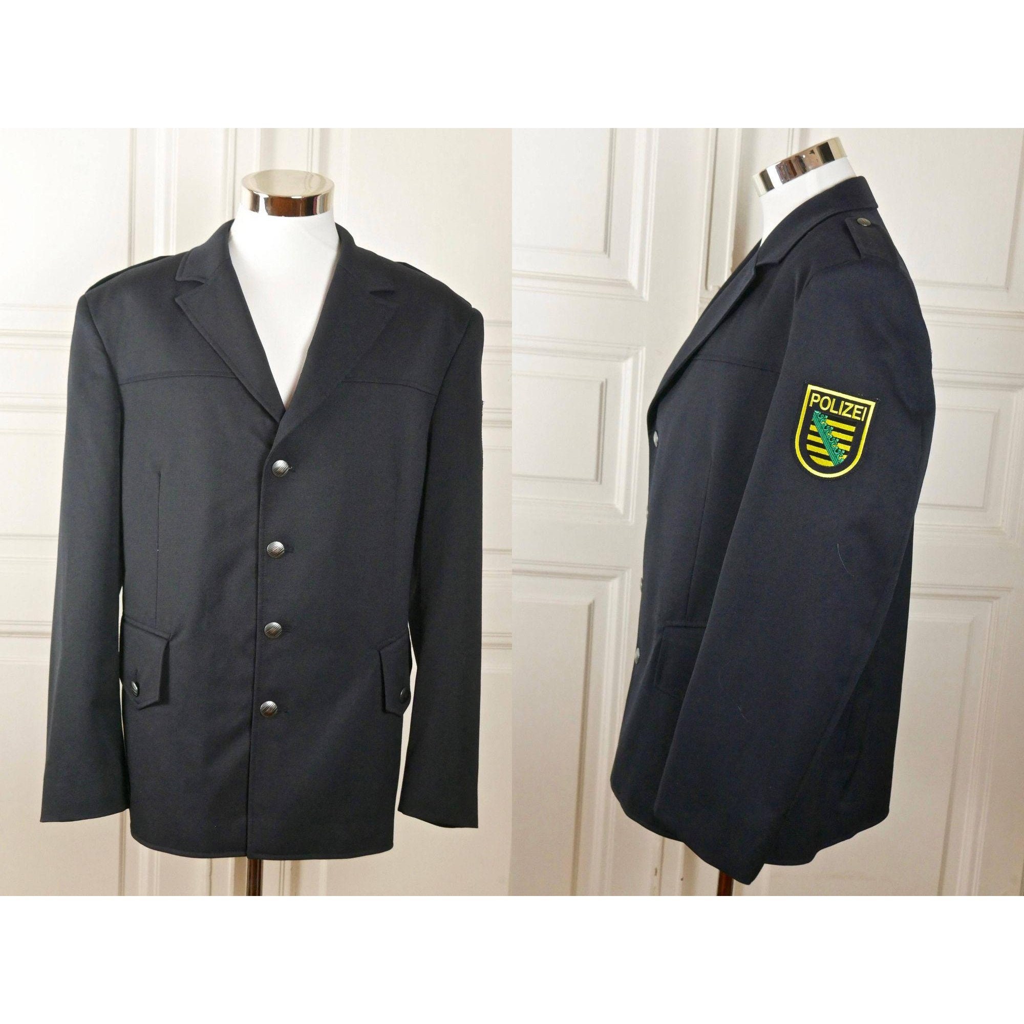 Police Jacket, Navy Blue 90s German Vintage Saxony Military Police Jacket, Navy Blue 90s German Vintage Saxony Military
