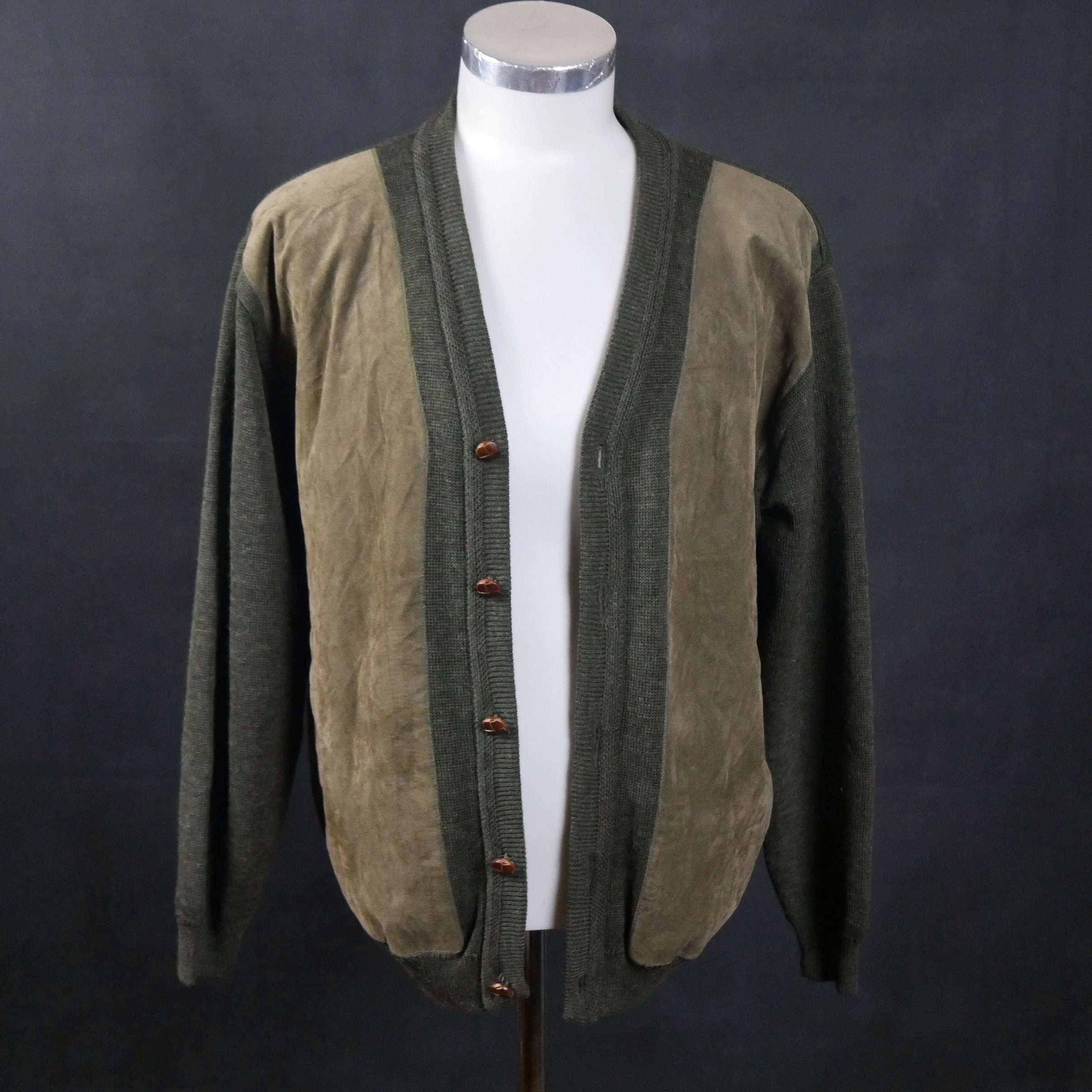 Vintage Wool-Blend Button Down Cardigan