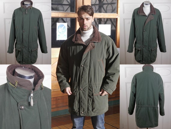 Green Coat, European Vintage Long Olive Army Khaki Jacket