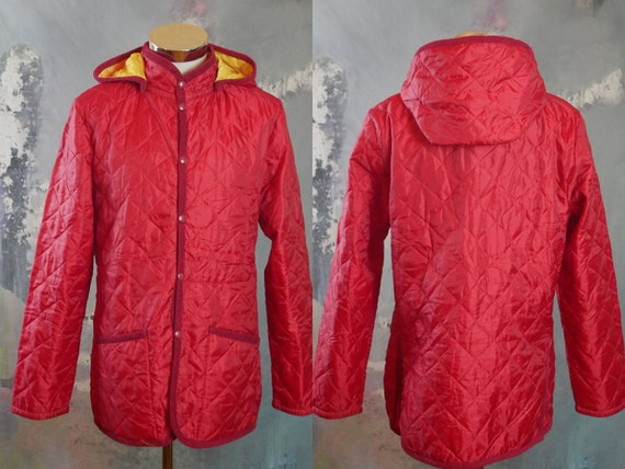 1990s British Vintage Lavenham Craydon Jacket, Red All-weather 
