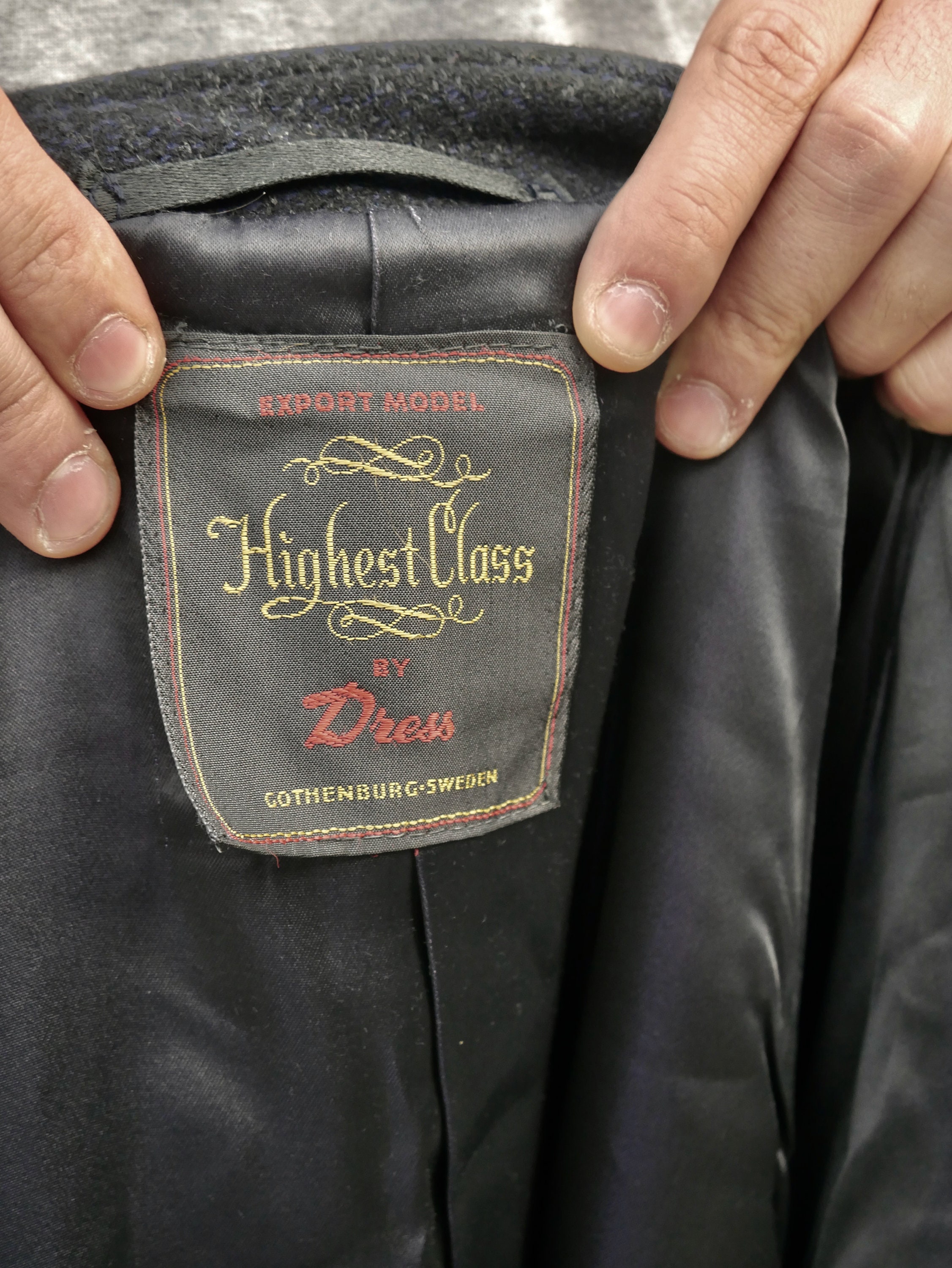 Vintage Wool Coat, 1980s Black Warm Winter Overcoat, Size 42