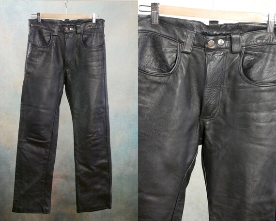 Black Leather Pants European Vintage 