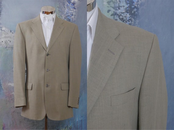 1990s Beige Blazer, Linen Blend Matti Collection … - image 10