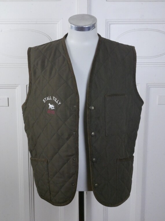 Brown Quilted Vest, 90s Italian Vintage Equestria… - image 2
