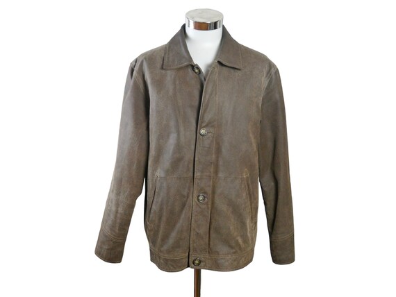 Vintage Brown Leather Jacket, European Single-breasted Retro Vintage Brown Leather Jacket, European Single-breasted Retro