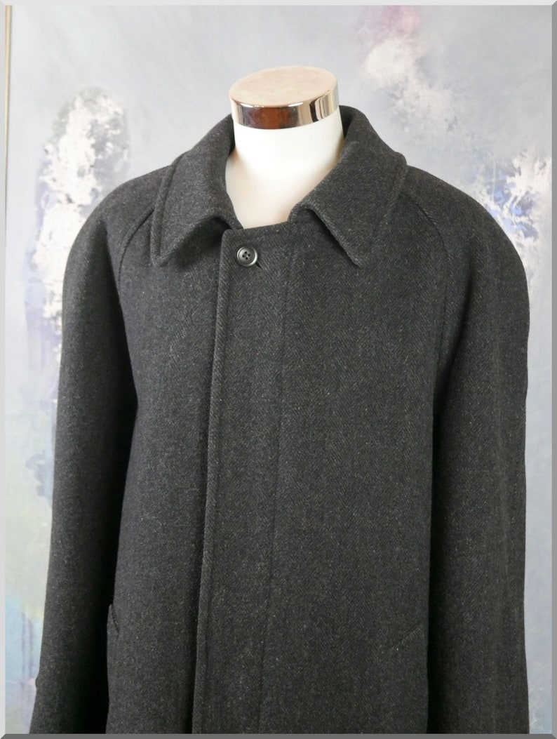 Hugo Boss Overcoat Charcoal Gray Wool Tweed Coat European - Etsy