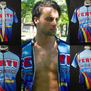Short-Sleeve Cycling Jacket, 1990s Belgian Vintage Cycle Racing Warmup Jacket: Size Large (42 to 44 US)