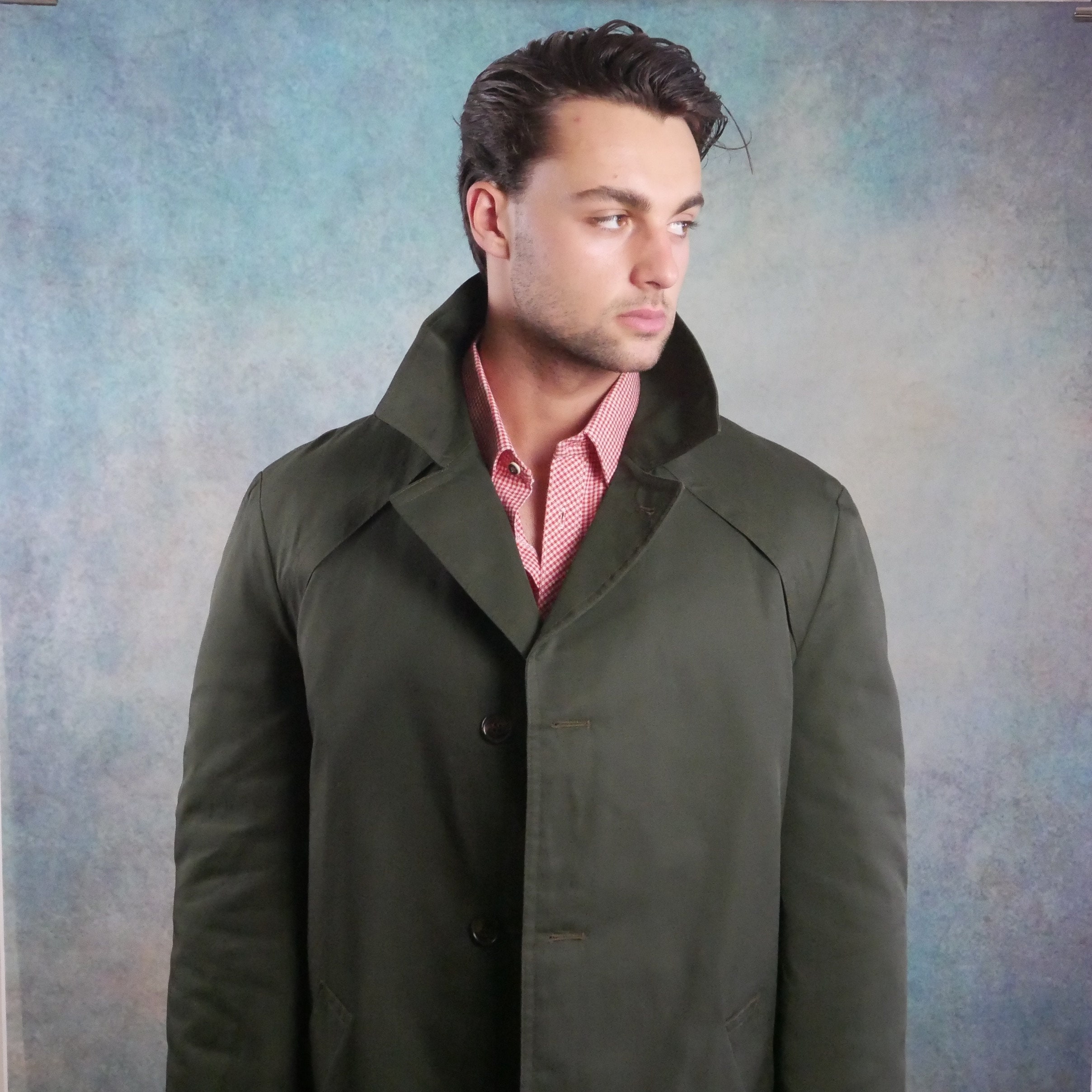 ジャケット・アウター vintage green long coat sullen Womens Leather Coat Green S-M-L Long SOFT Lambskin Vintage