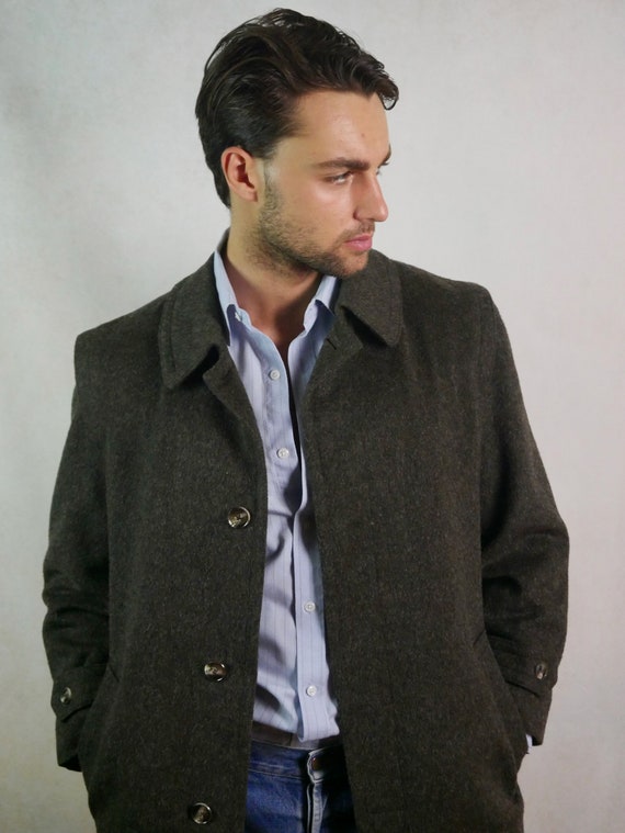 Vintage Dark Olive Green Wool Coat, Size 42 Short (42S Vintage Dark Olive Green Wool Coat, Size 42 Short (42S
