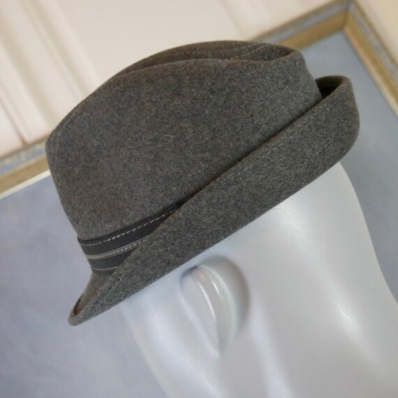 1960s Fedora European Vintage Gray Wool 