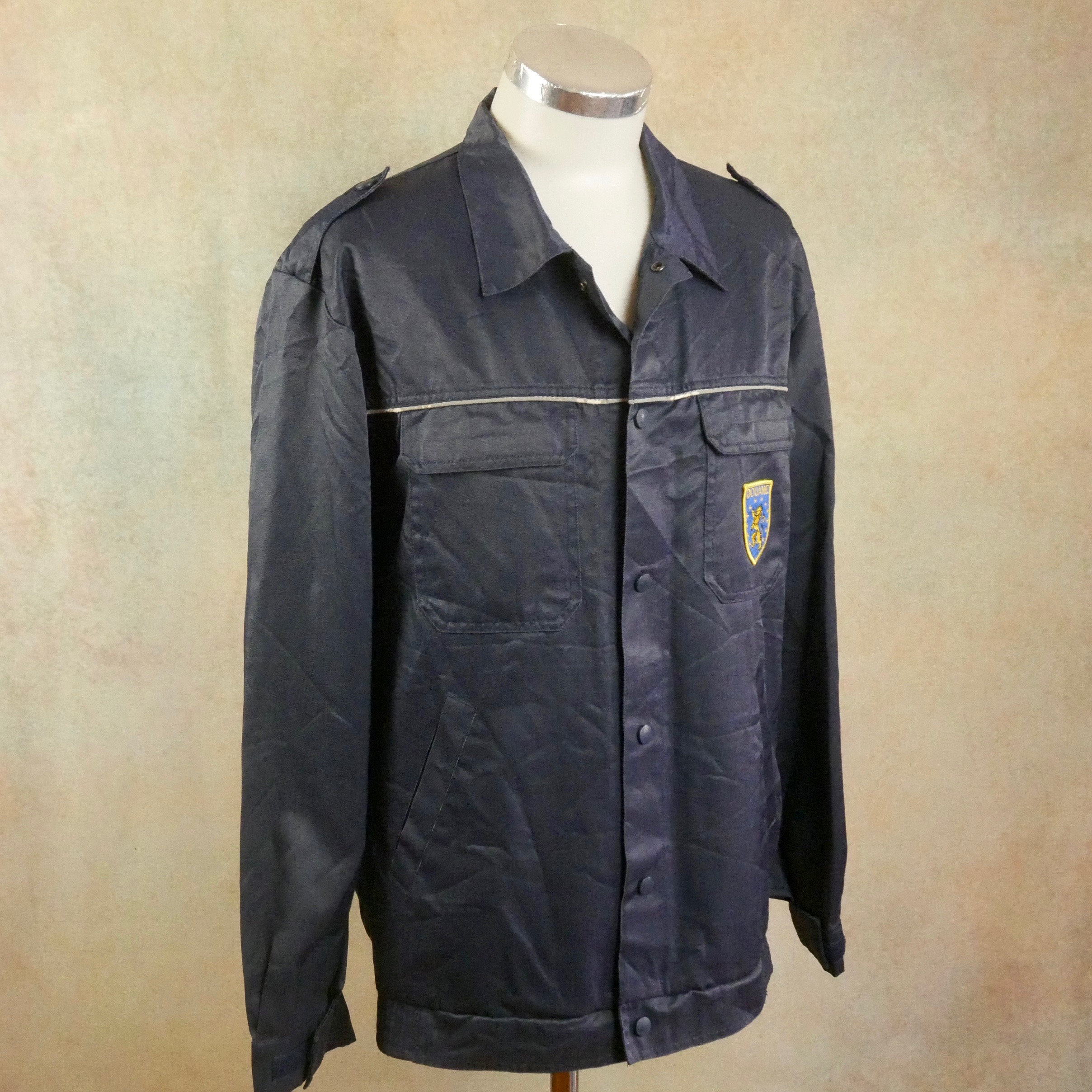 Customs Jacket 1990s Belgian Vintage Dark Blue Nylon Cotton | Etsy