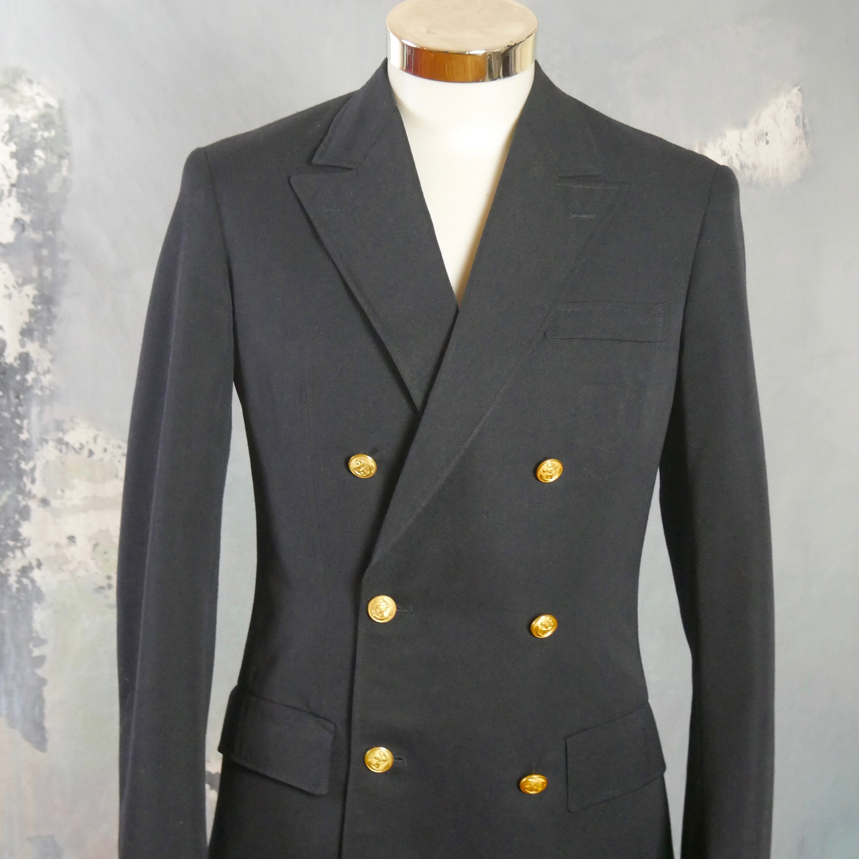 1960s German Navy Jacket, Vintage Military Naval Officer's