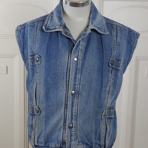 Sleeveless Denim Jacket 1990s Vintage Blue Jeans Vest With - Etsy