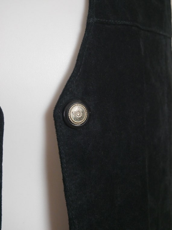 PARAGRAFF suede leather vest, size S for men unclear black type Vintage Second Hand