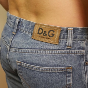 90s Vintage Dolce & Gabbana Jeans, Italian Cotton Denim Button Fly Boot Cut, 36&quot;x34&quot;