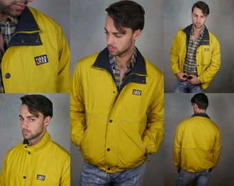 90s Vintage Yellow Jacket, Men's European Casual Outdoor