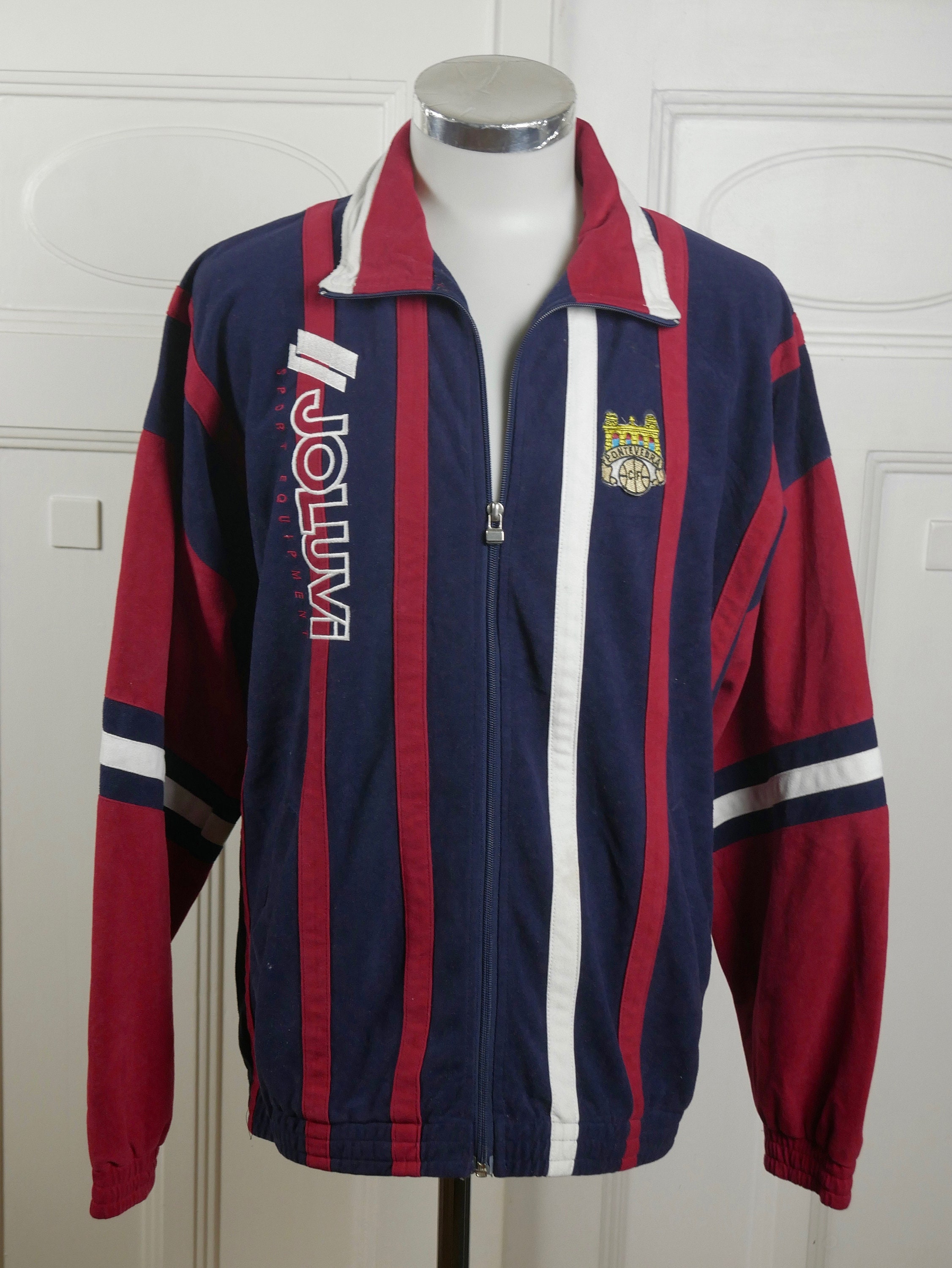 Vintage Soccer Jacket 1990s Windbreaker Red White & Blue Etsy