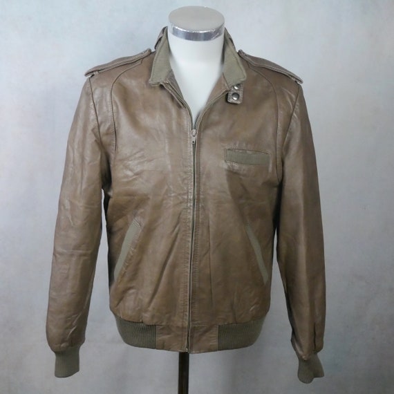 80s Brown Leather Jacket Chess King Size 38 US/UK - Etsy
