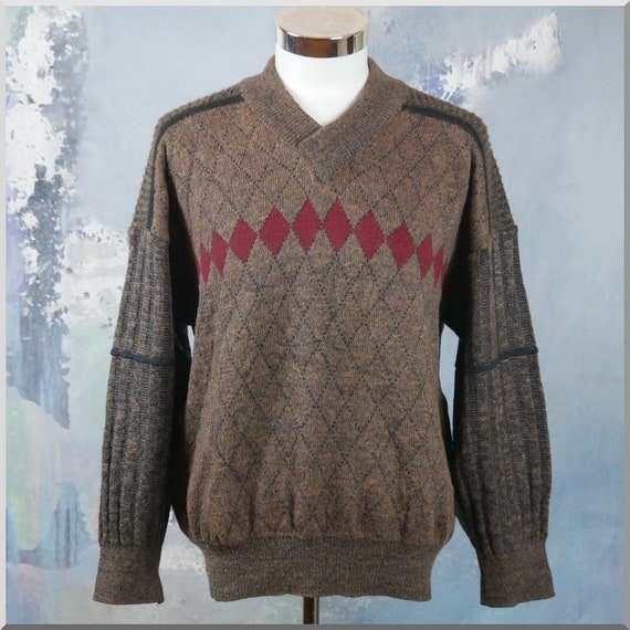 Wool Argyle Sweater Free Shipping - The Vintage Twin