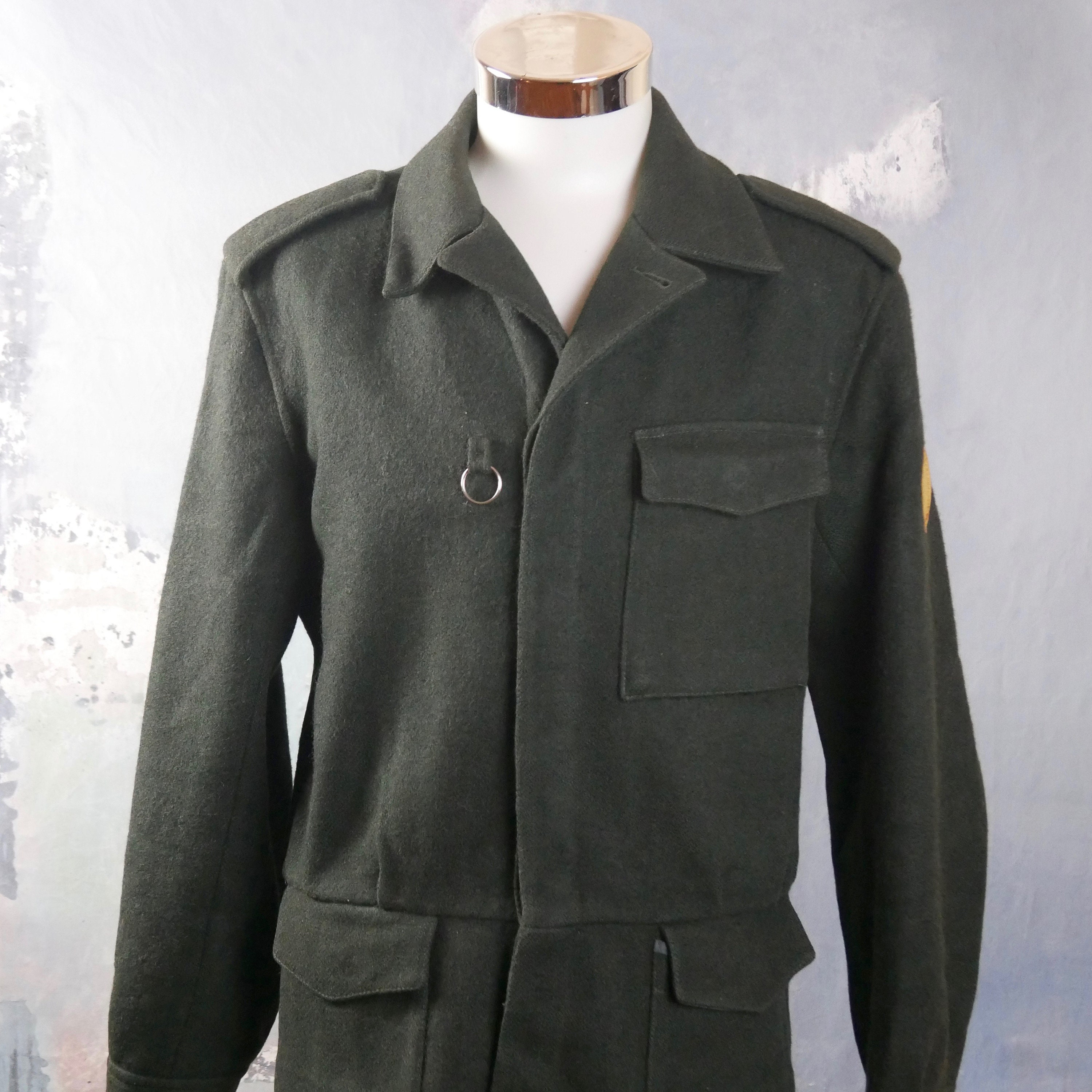 Dark Green Military Style Wool Hunting Jacket 1980s European - Etsy