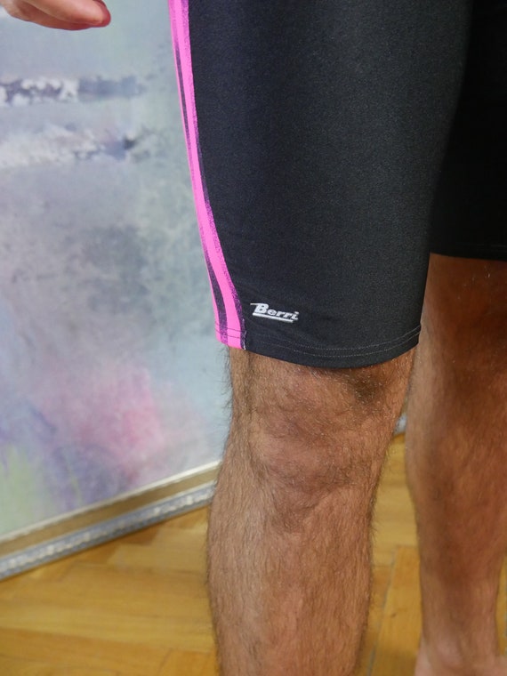 1990s Cycling Jersey & Shorts, Black and Pink Bik… - image 5