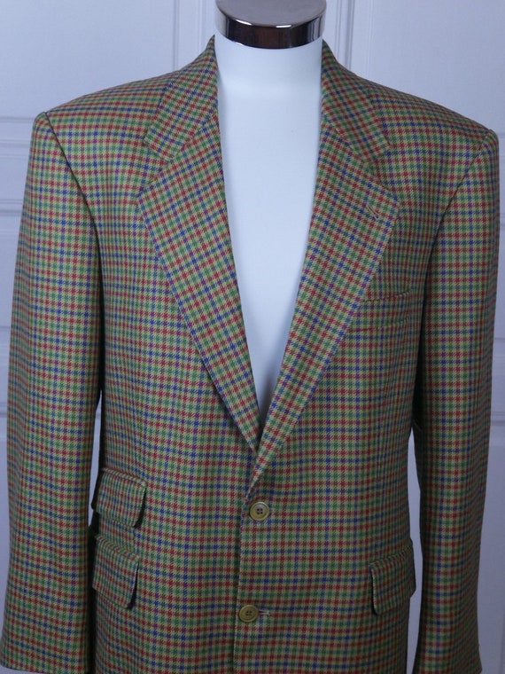 Gun Club Check Blazer, Italian Vintage Men's Fine Woo… Gem
