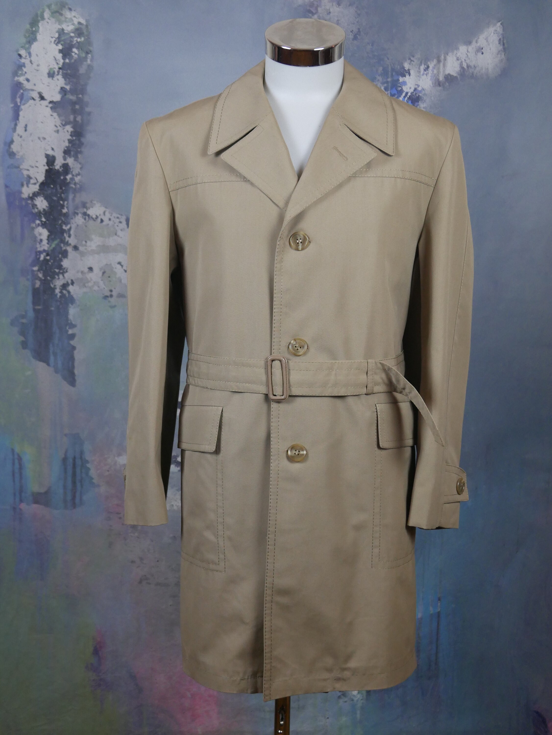 1970s Trench Coat European Vintage Beige Single-breasted - Etsy