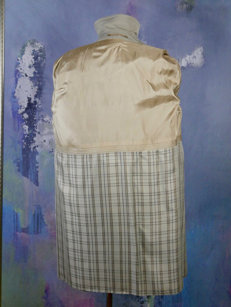 Retro Menswear German Single-Breasted Dusty Pale Green Classic Belted Raincoat Size 42 USUK Vintage Trench Coat