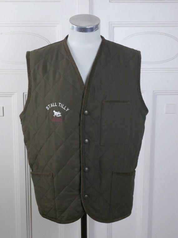 Brown Quilted Vest, 90s Italian Vintage Equestria… - image 5