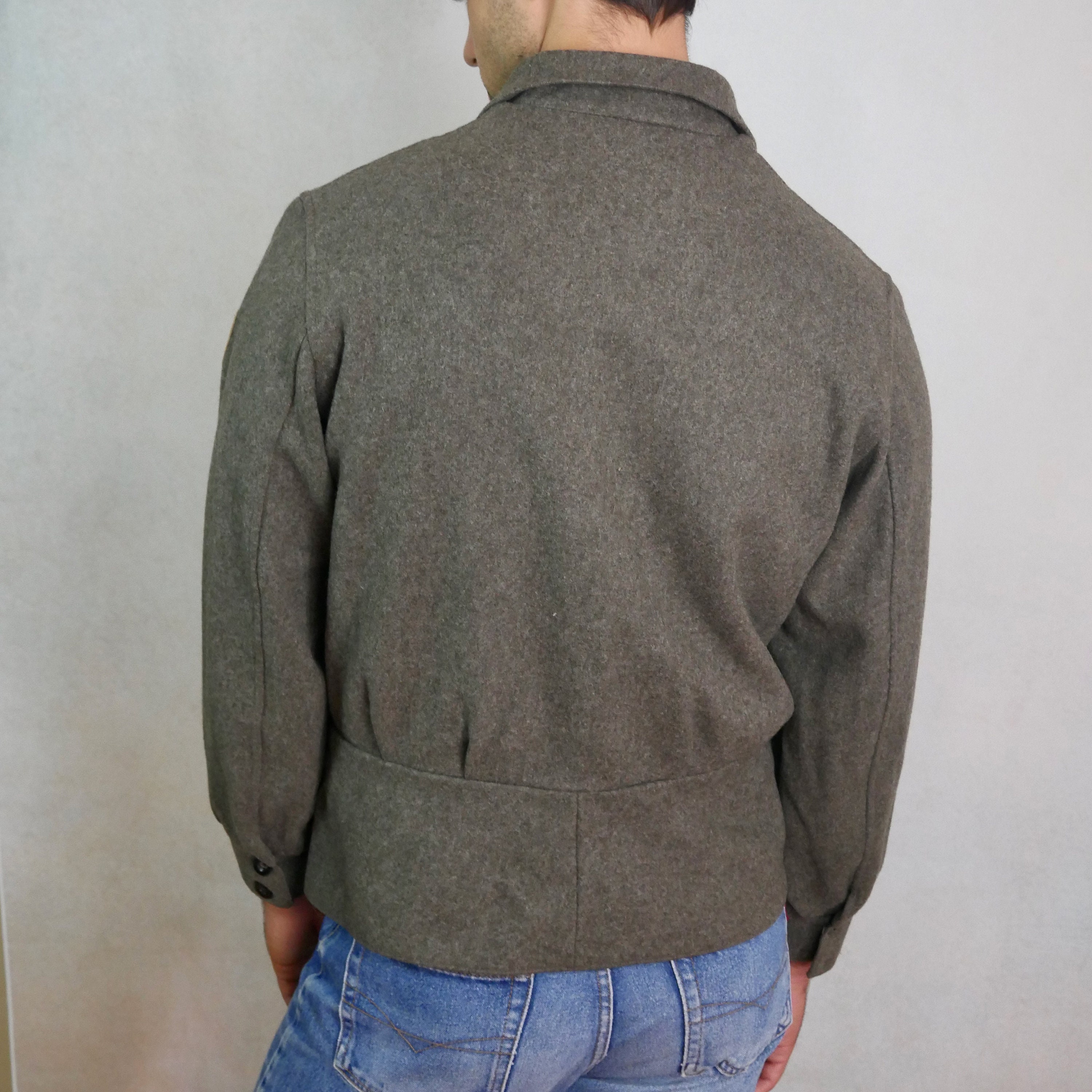 Gray Wool Hunting Jacket, 1990s European Vintage Mens Sasta