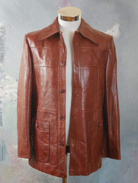 70s Leather Jacket European Vintage Rich Butterscoth Brown - Etsy