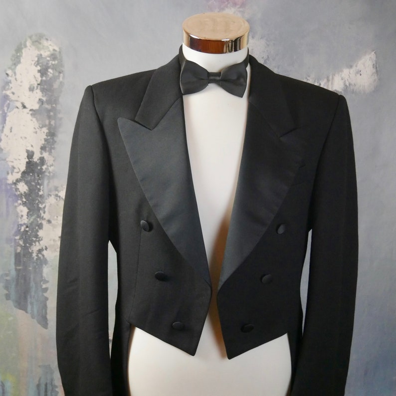 Black Tailcoat European Wool Evening Tuxedo w Tails | Etsy