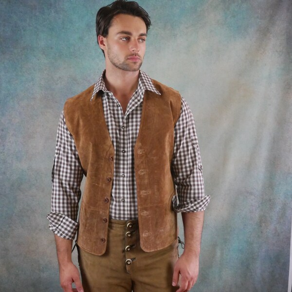 Mens Suede Vest Etsy