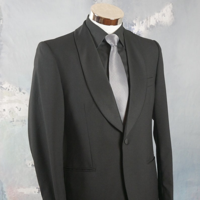 Tuxedo Jacket European Vintage Lightweight Wool Black Dinner - Etsy