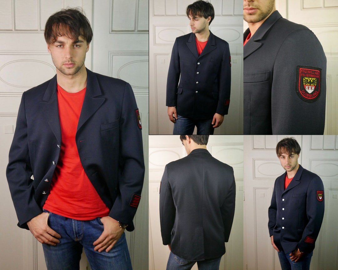 【vintage】80's Italy製fireman jacket 80's] Italian Vintage Fireman Type jacket size