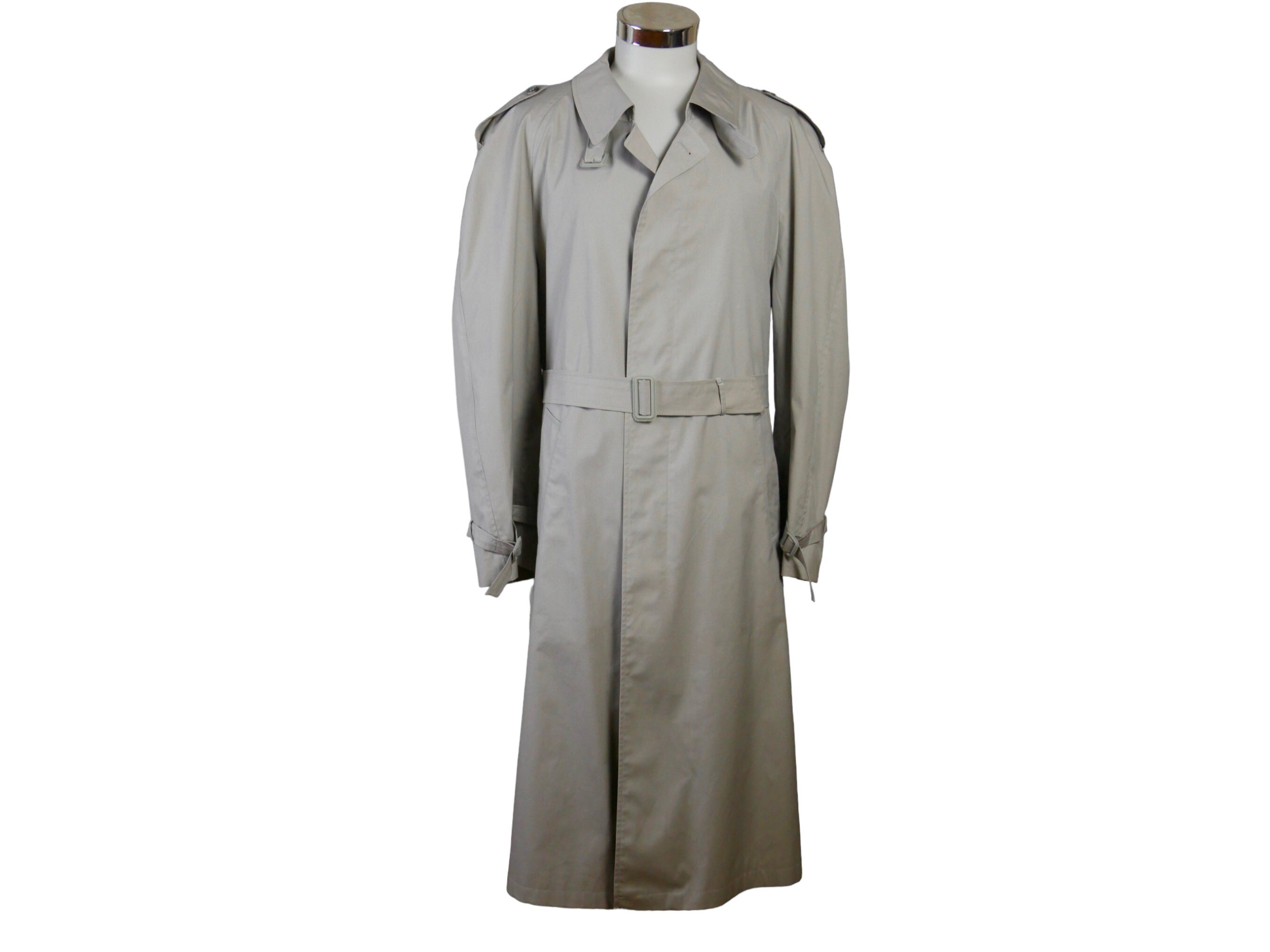 Light Gray Trench Coat, Classic 80s European Vintage Long
