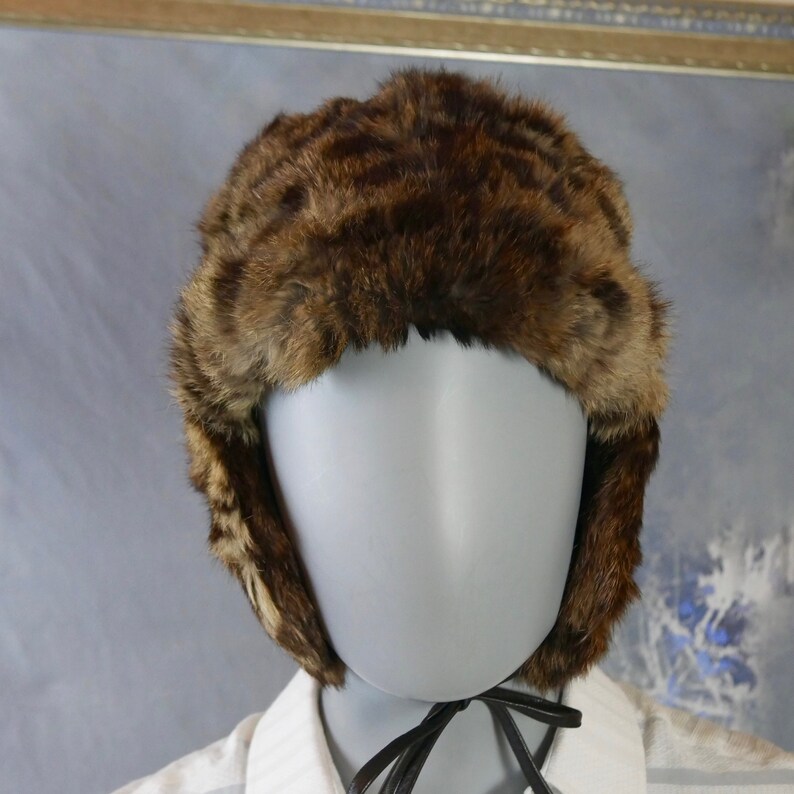 Fur Earmuff Hat 1990s Finnish Vintage Leopard Print Hare Etsy