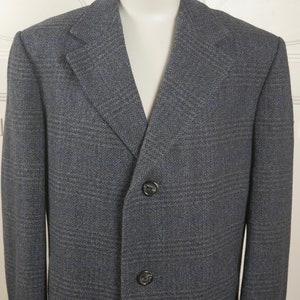 German Vintage Wool Overcoat Slate Blue & Gray Subtle Plaid - Etsy