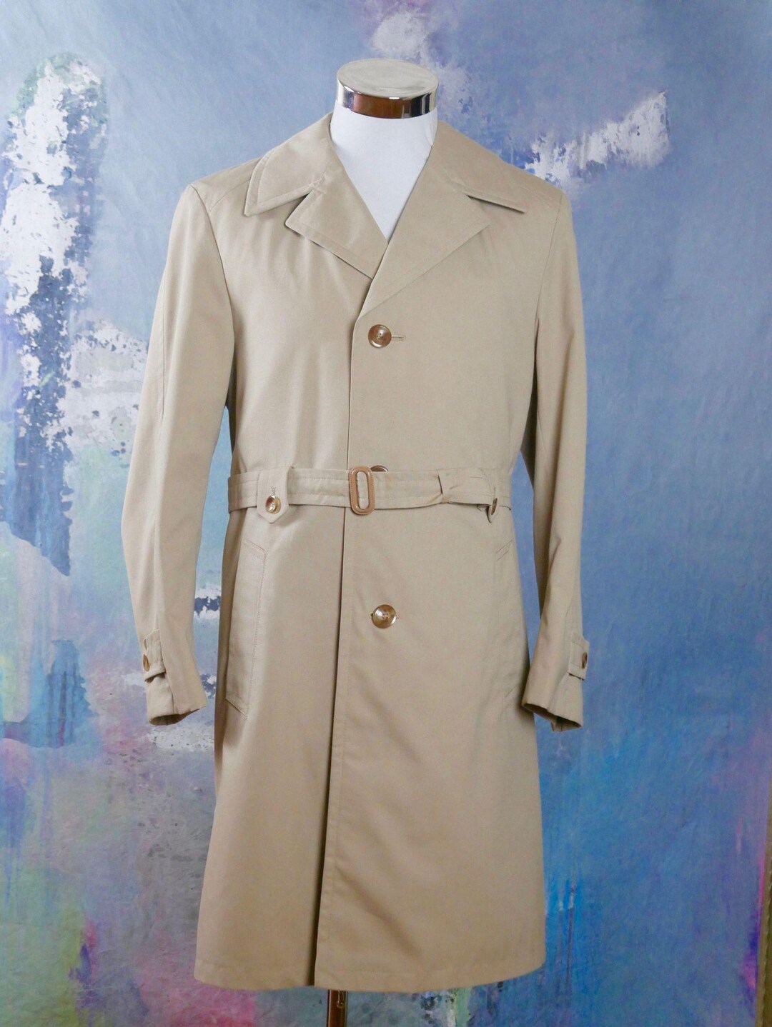 1980s Beige Trench Coat European Vintage Waterproof Overcoat - Etsy