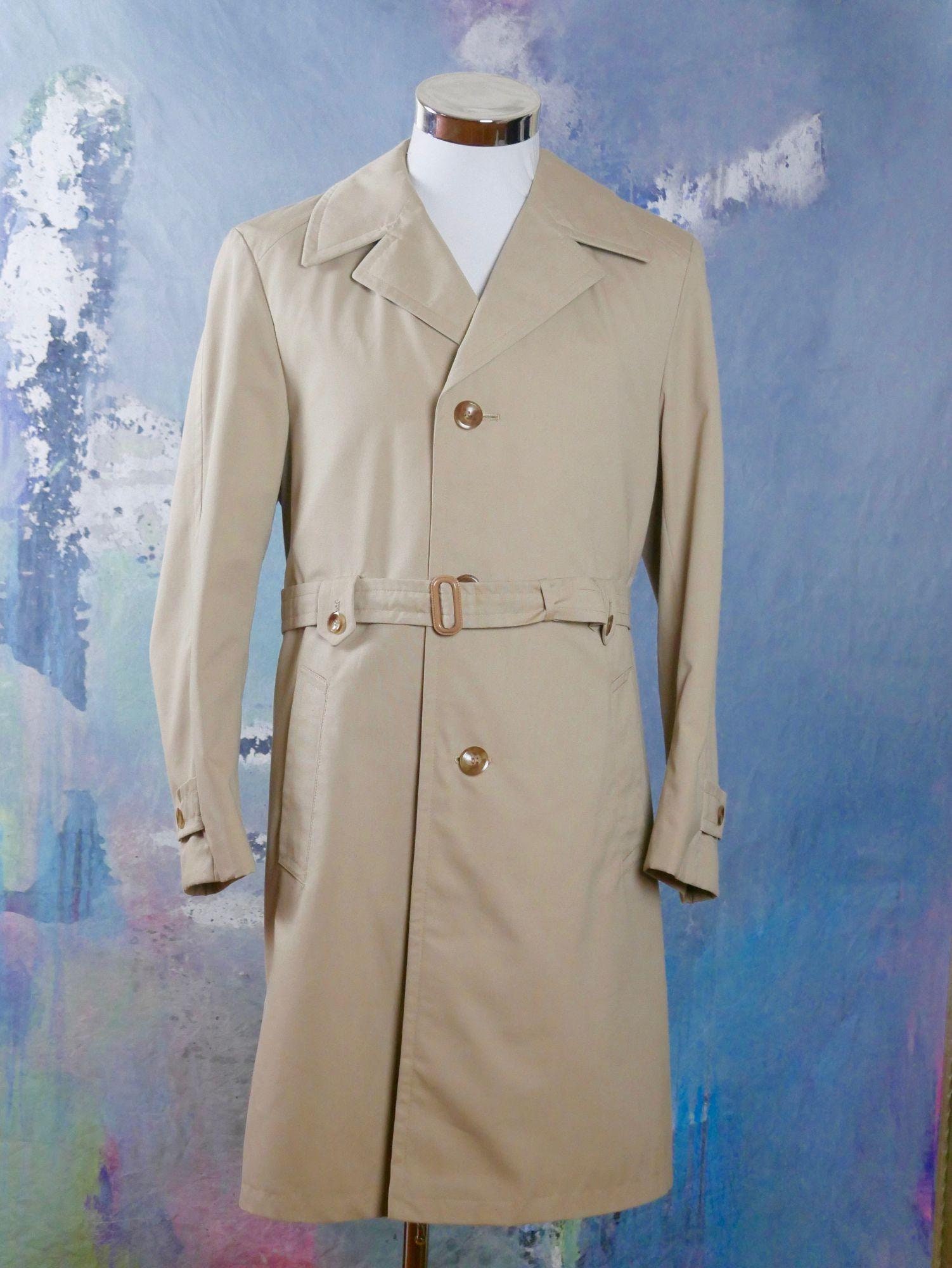 1980s Beige Trench Coat European Vintage Waterproof Overcoat | Etsy