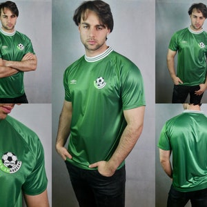 Green Soccer Shirt, Short Sleeve Vintage Italian Brand Umbro