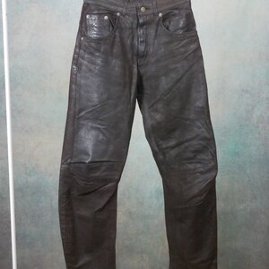 Brown Leather Pants, 90s European Vintage, 28x32 - Etsy
