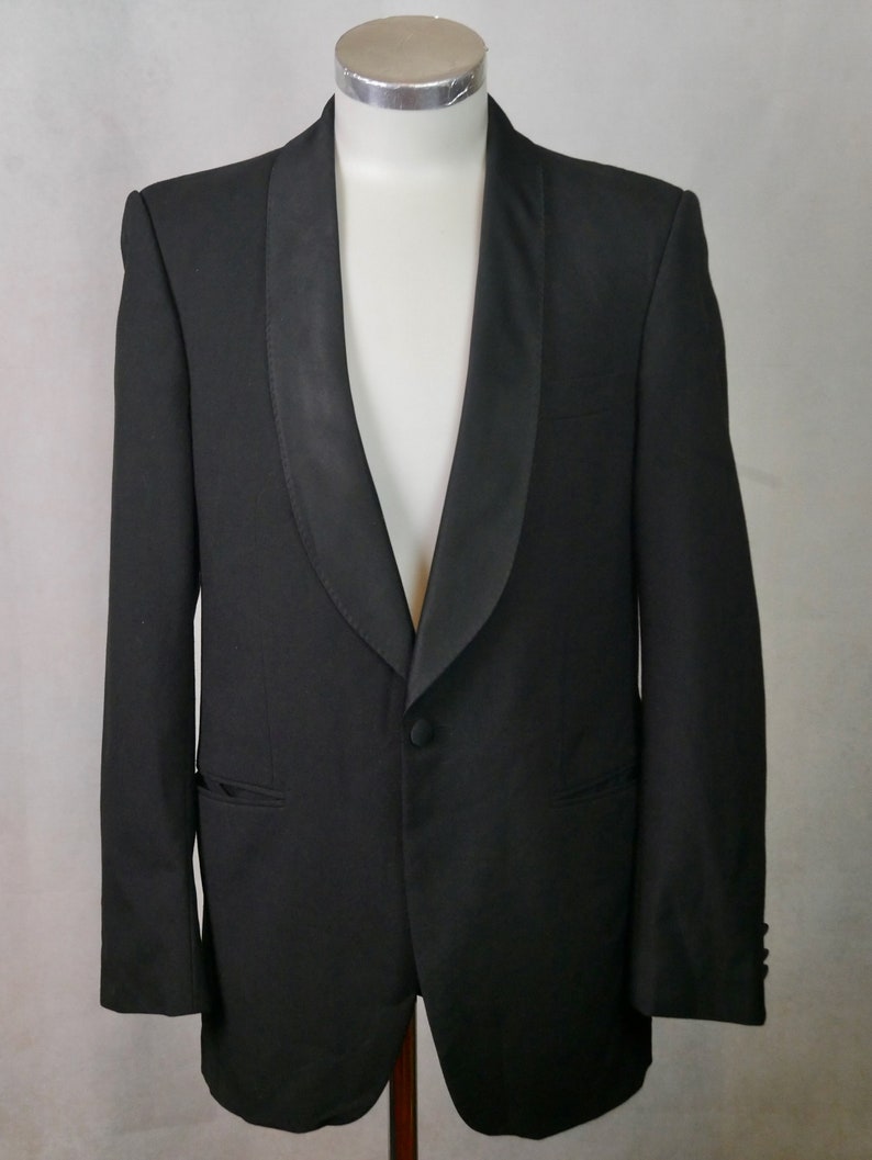 Black Tuxedo Jacket European Vintage Retro Shawl Collar - Etsy