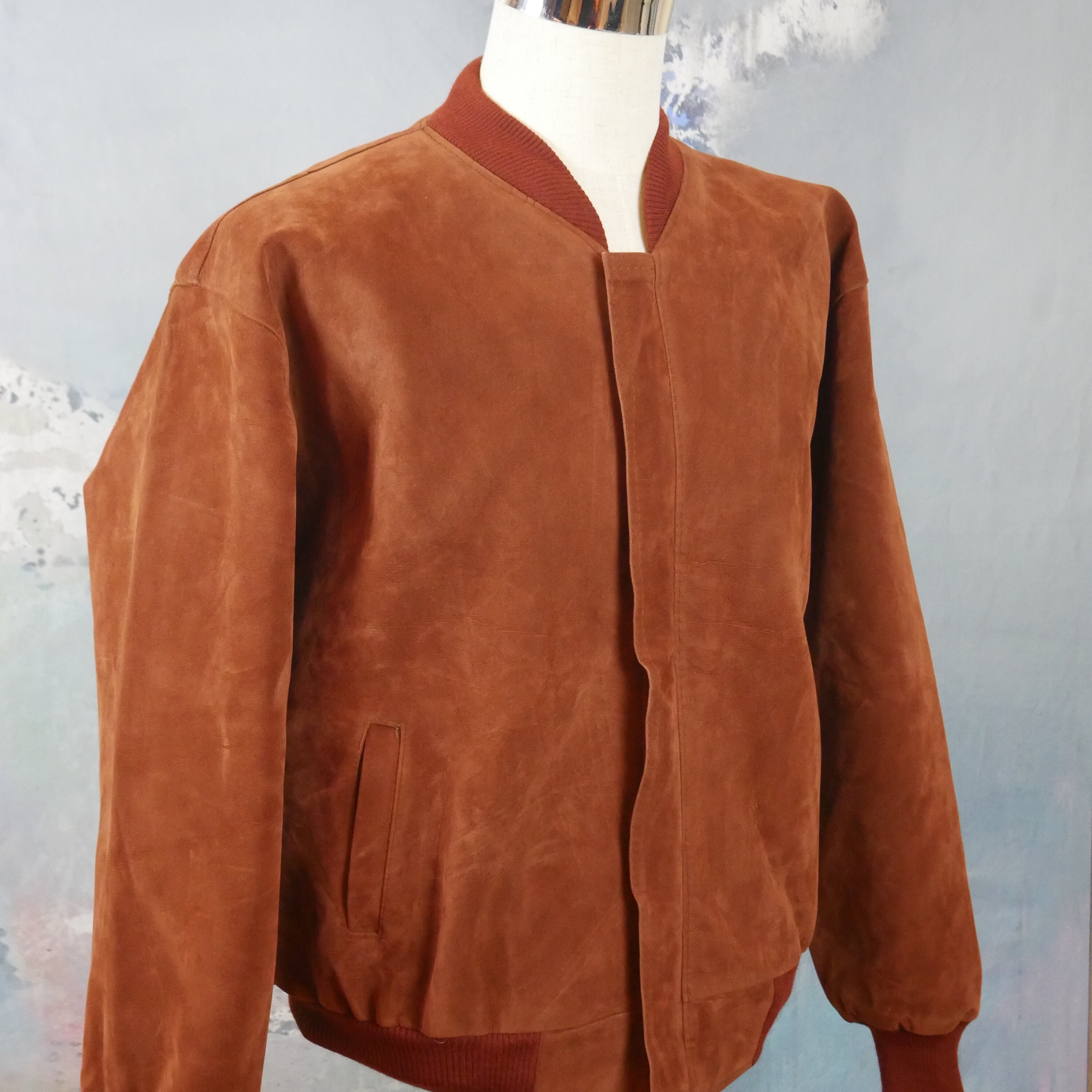 ジャケット・アウター 90s Italian Vintage Brown Suede Jacket Vintage 90s Italian Suede Bomber Jacket: Men's XL Brown