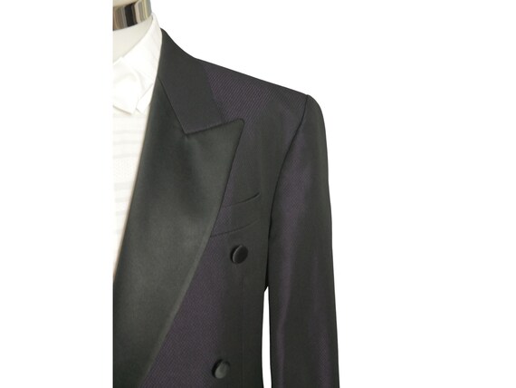 Purple Jacquard Prom Tuxedo Jacket – Double-Breasted Satin Peak Lapel