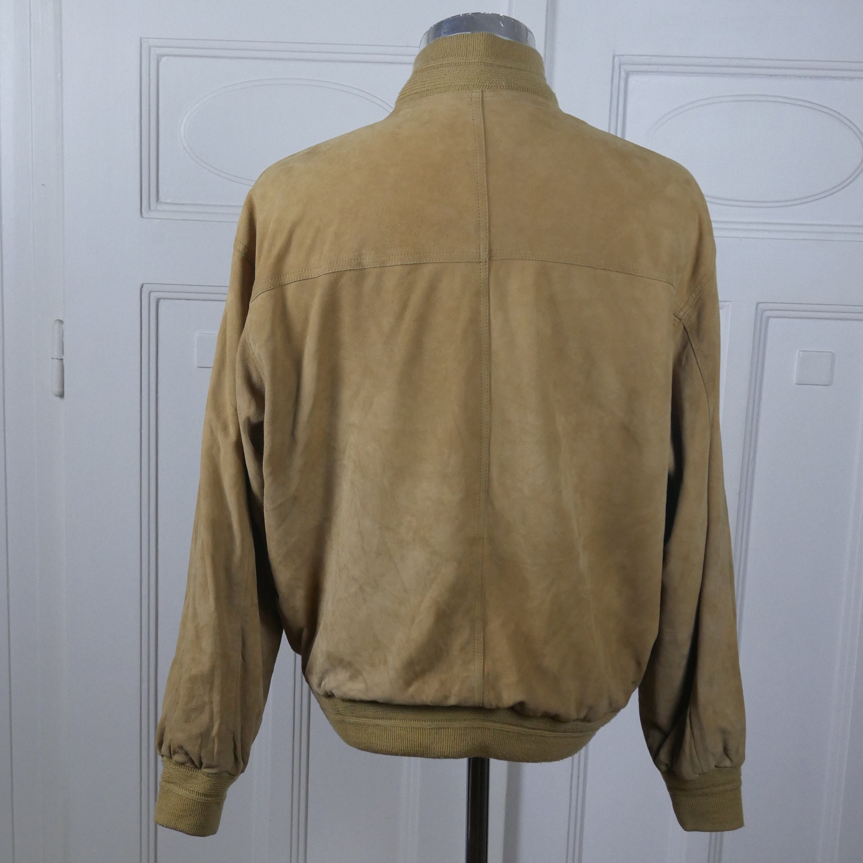 Tan Suede Jacket 1990s European Vintage Cardigan Collegiate | Etsy