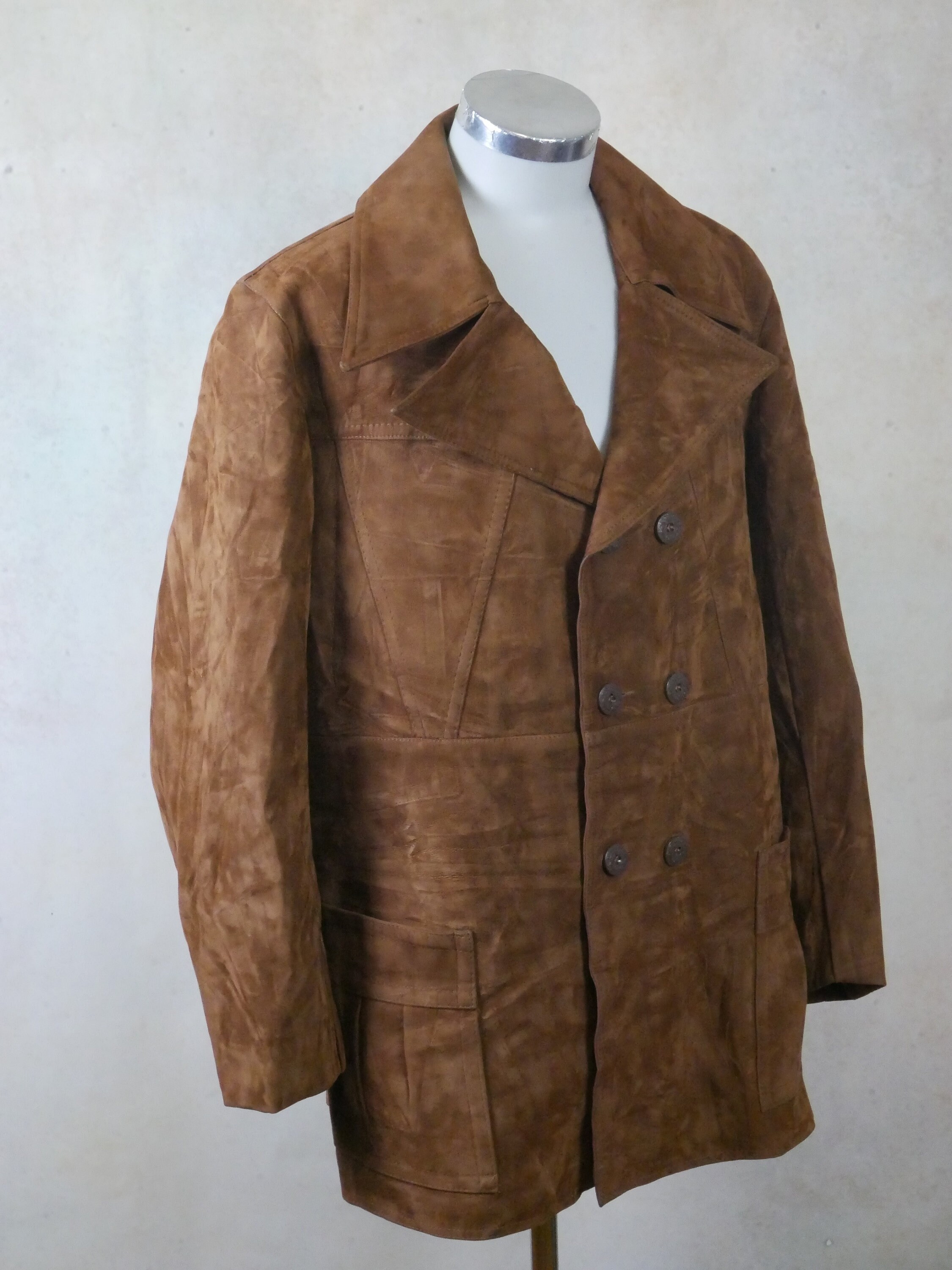 ジャケット・アウター [ItalyVintage]90s Leather double coat ItalyVintage]90s Leather double coat