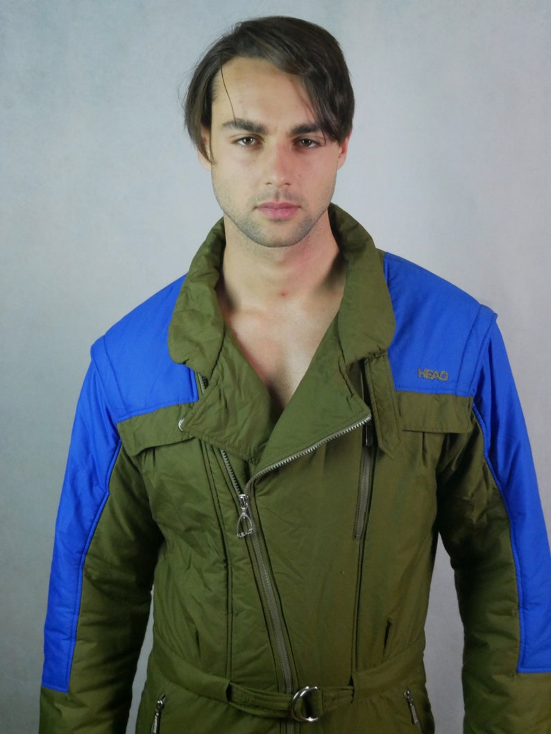 Early 90s Vintage Head Ski Suit Olive Green and Blue Size Etsy